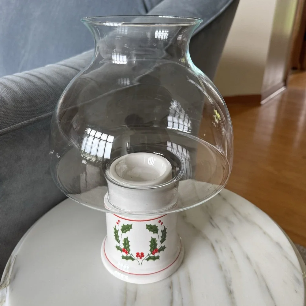 Vintage Christmas Classique Hurricane Lamps #14-7979 by Jay Import Co